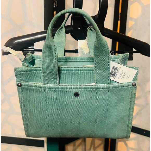 Coach Cargo 26 tote bag in HTF green canvas with an embroidered logo. NWT. - Picture 6 of 12